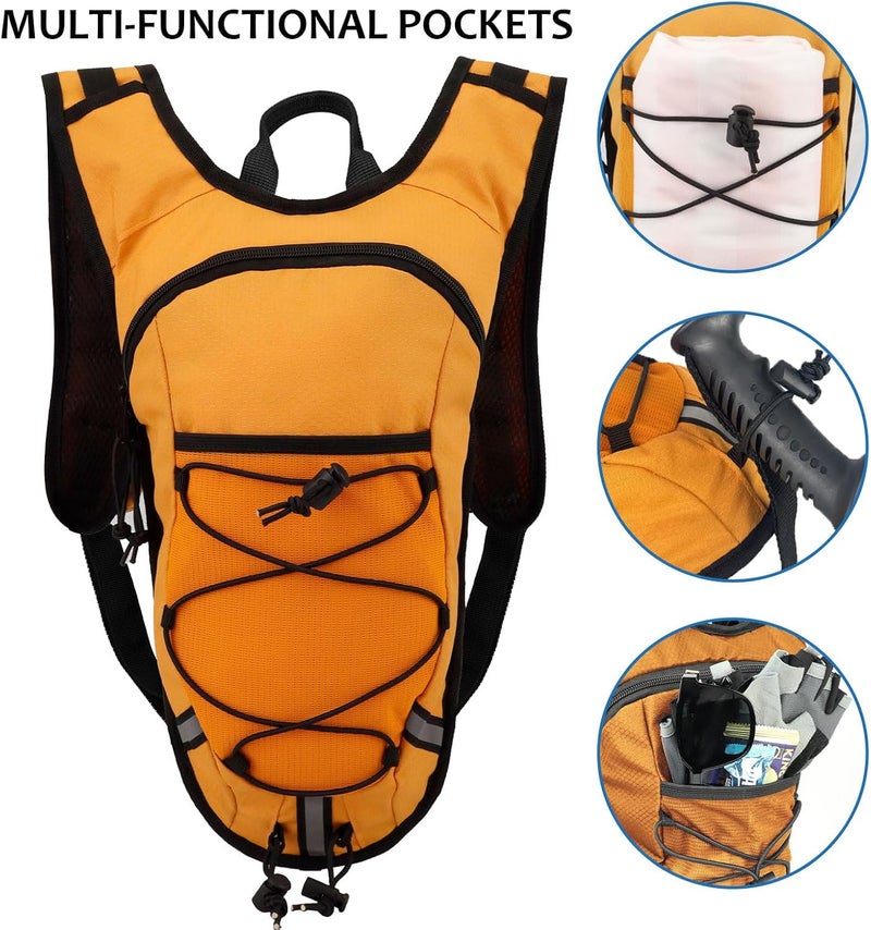 DEVONWIDE Lightweight Hydration Backpack 2L Water Bladder Pack for Running, Cycling, Hiking – Anti-Theft Water Backpack with Phone Holder, Trekking Pole Holder & Reflective Strips for Men & Women - Image 3